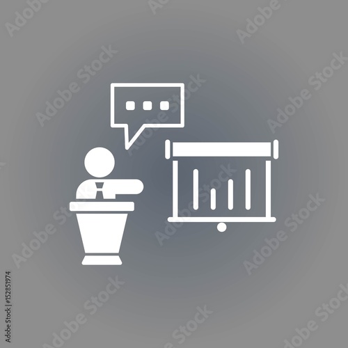 lectern with microphone icon stock vector illustration flat design
