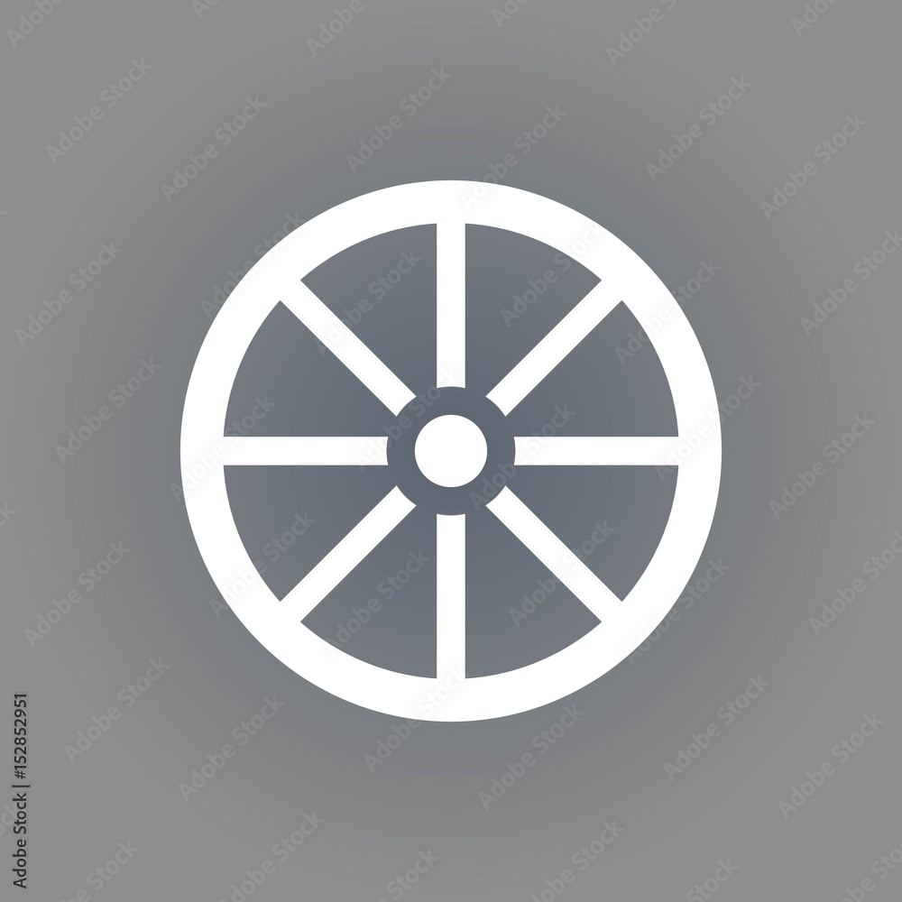 Obraz premium wheel icon stock vector illustration flat design