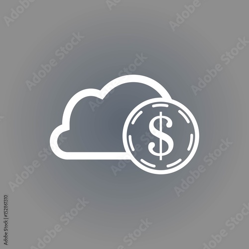 dollar money cloud icon stock vector illustration flat design