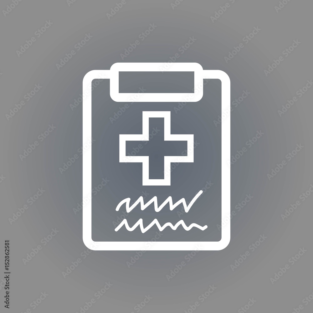 Fototapeta premium Doctor with clipboard. clipboard with checklist. Medical report icon stock vector illustration flat design