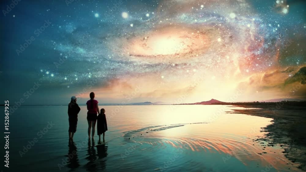 Children looking at the universe. Children looking at the universe.