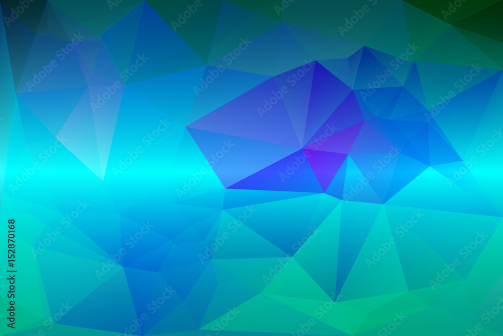 Obraz premium Turquoise blue purple low poly background