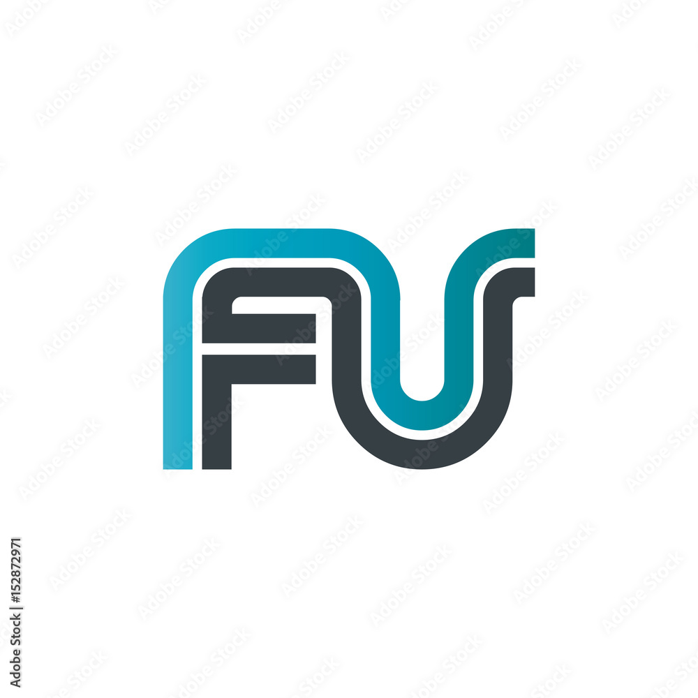 Initial Letter FU Linked Design Logo Initial Letter FU Linked Design Logo