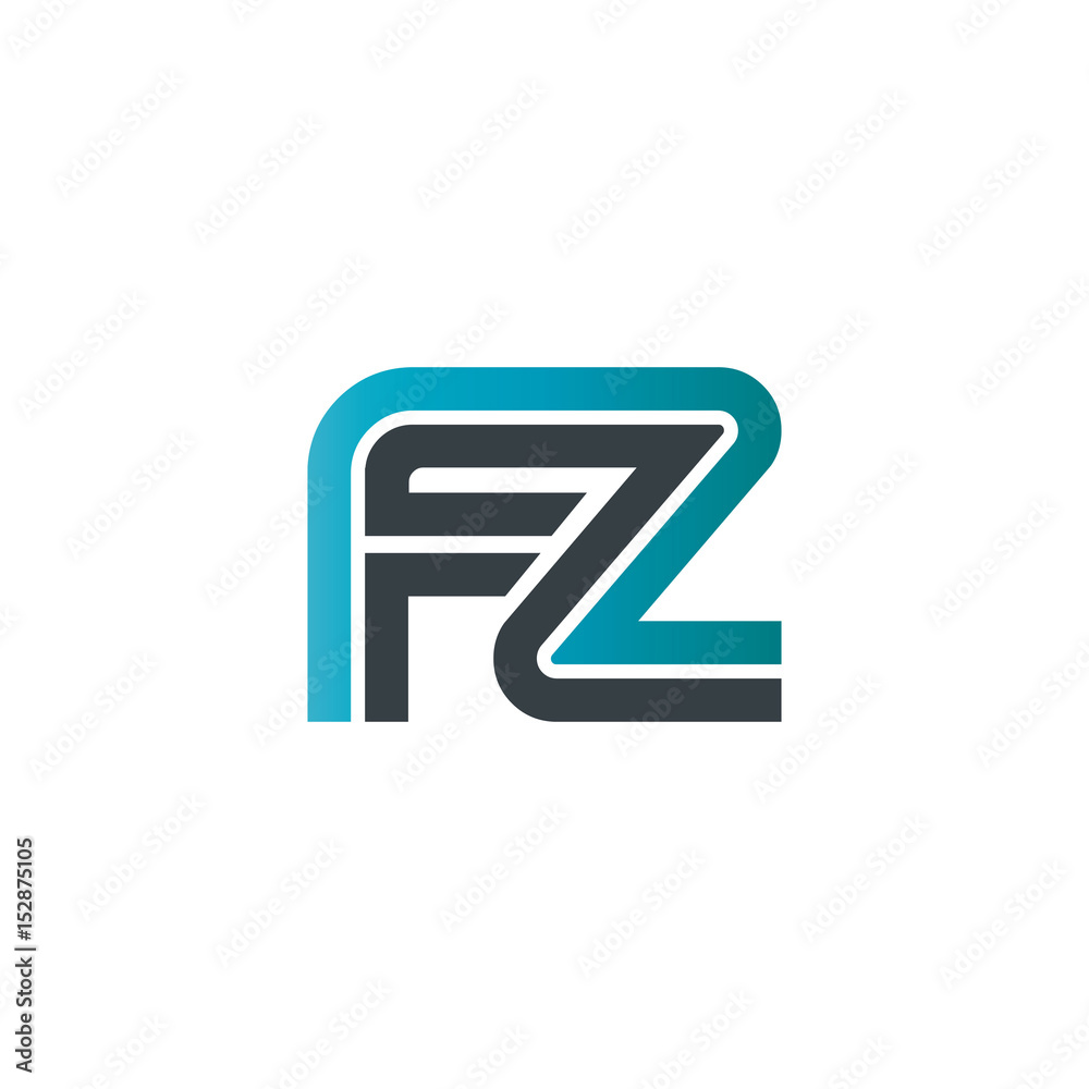 Initial Letter FZ Linked Design Logo Initial Letter FZ Linked Design Logo
