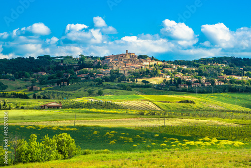 Casale Marittimo old stone village in Maremma. Tuscany, Italy.