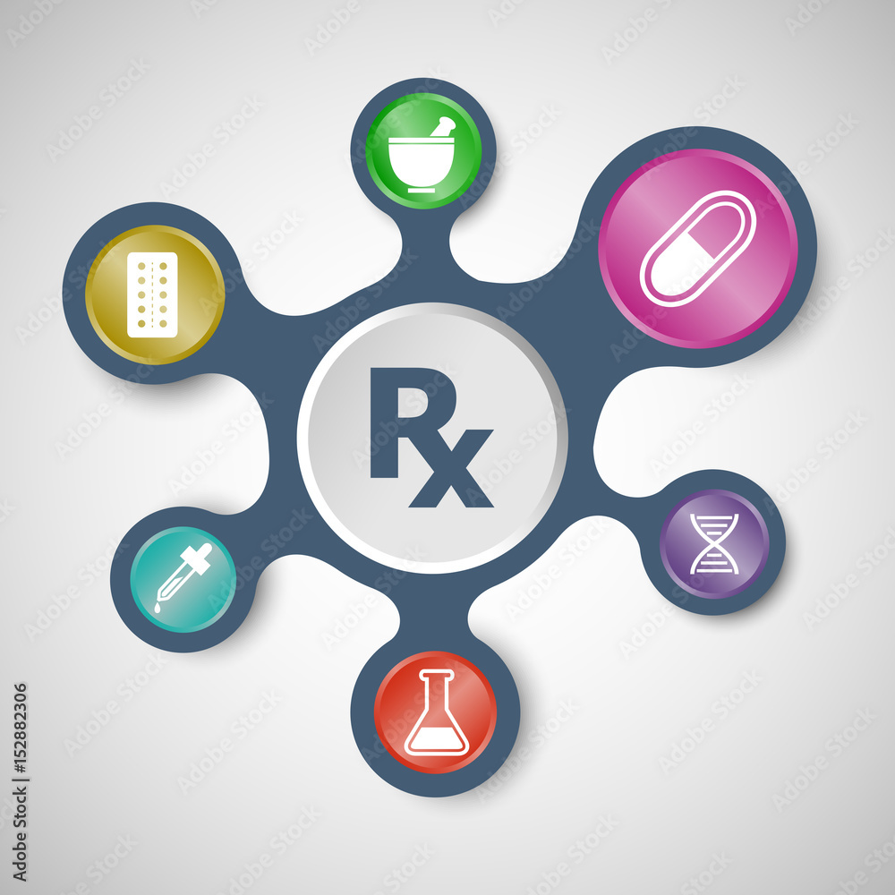 Pharmacy infographic templates with connected metaballs Pharmacy infographic templates with connected metaballs