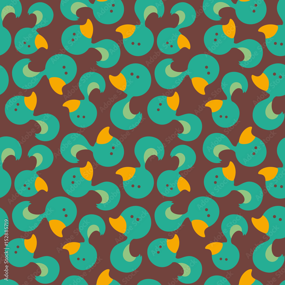Vector illustration Seamless pattern with Cartoon Duck Vector illustration Seamless pattern with Cartoon Duck