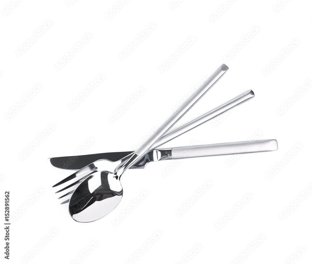 Knife, fork and spoon composition isolated Knife, fork and spoon composition isolated