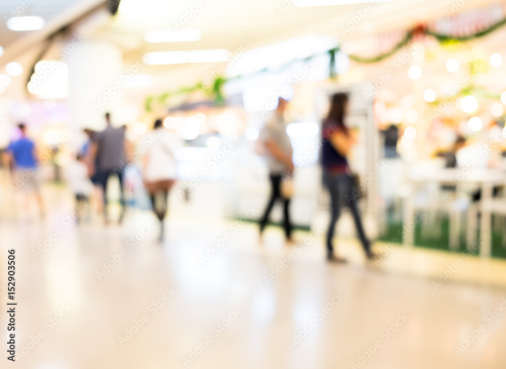 blurred background of shopping mall with customer walking in front of store with bokeh light blurred background of shopping mall with customer walking in front of store with bokeh light