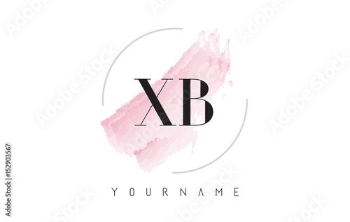 XB X B Watercolor Letter Logo Design with Circular Brush Pattern. photo