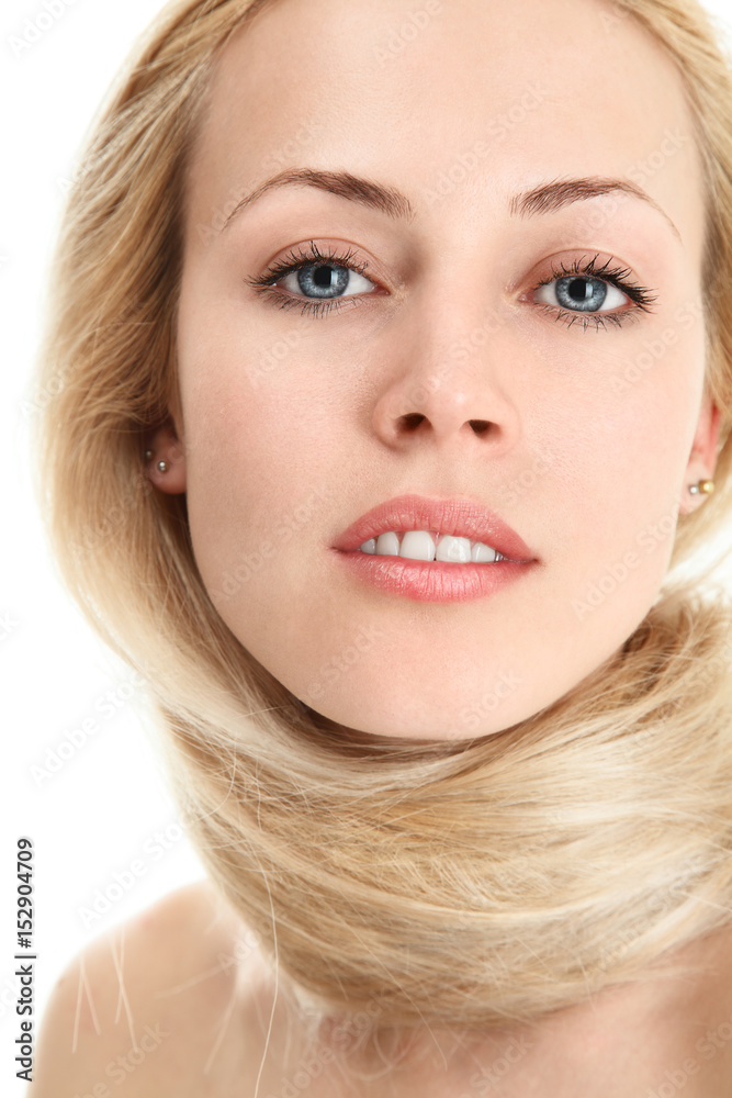 Blonde woman with long hair Blonde woman with long hair