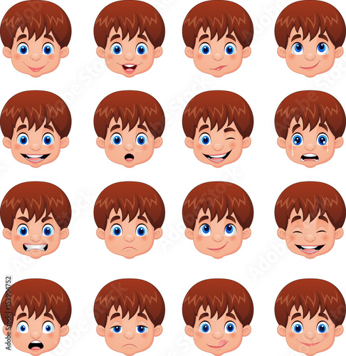 Little boy various face expressions