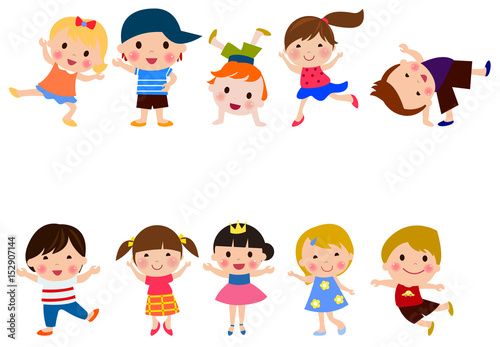 Cute character set of kids