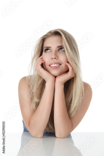 Blond woman with long hair
