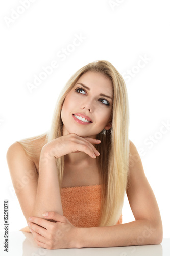 Blond woman with long hair