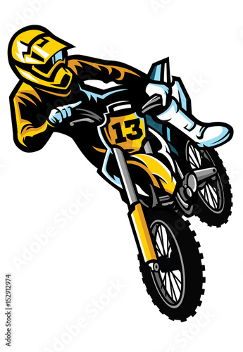 motocross rider in act