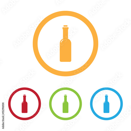 Colorful Bottle Icons With Rings
