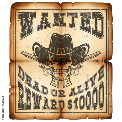 skull revolver wanted dead paper var 9