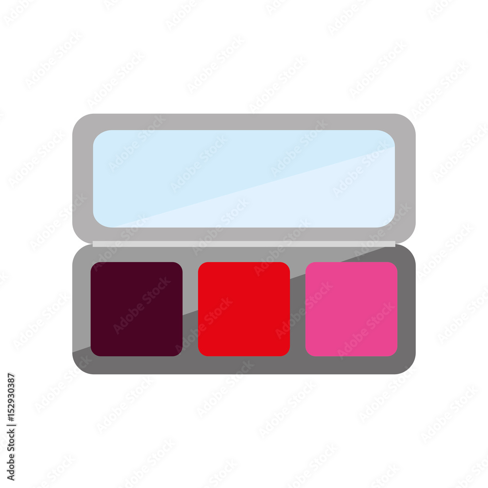 Eye shadow palette icon over white background. makeup concept. colorful design. vector illustration Eye shadow palette icon over white background. makeup concept. colorful design. vector illustration
