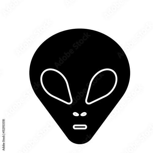 alien icon over white background. vector illustration