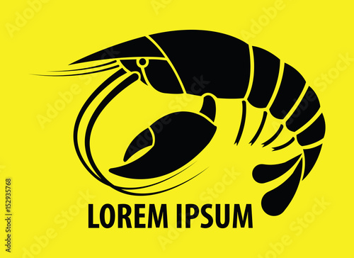 Crayfish Flat Icon on yellow Background
