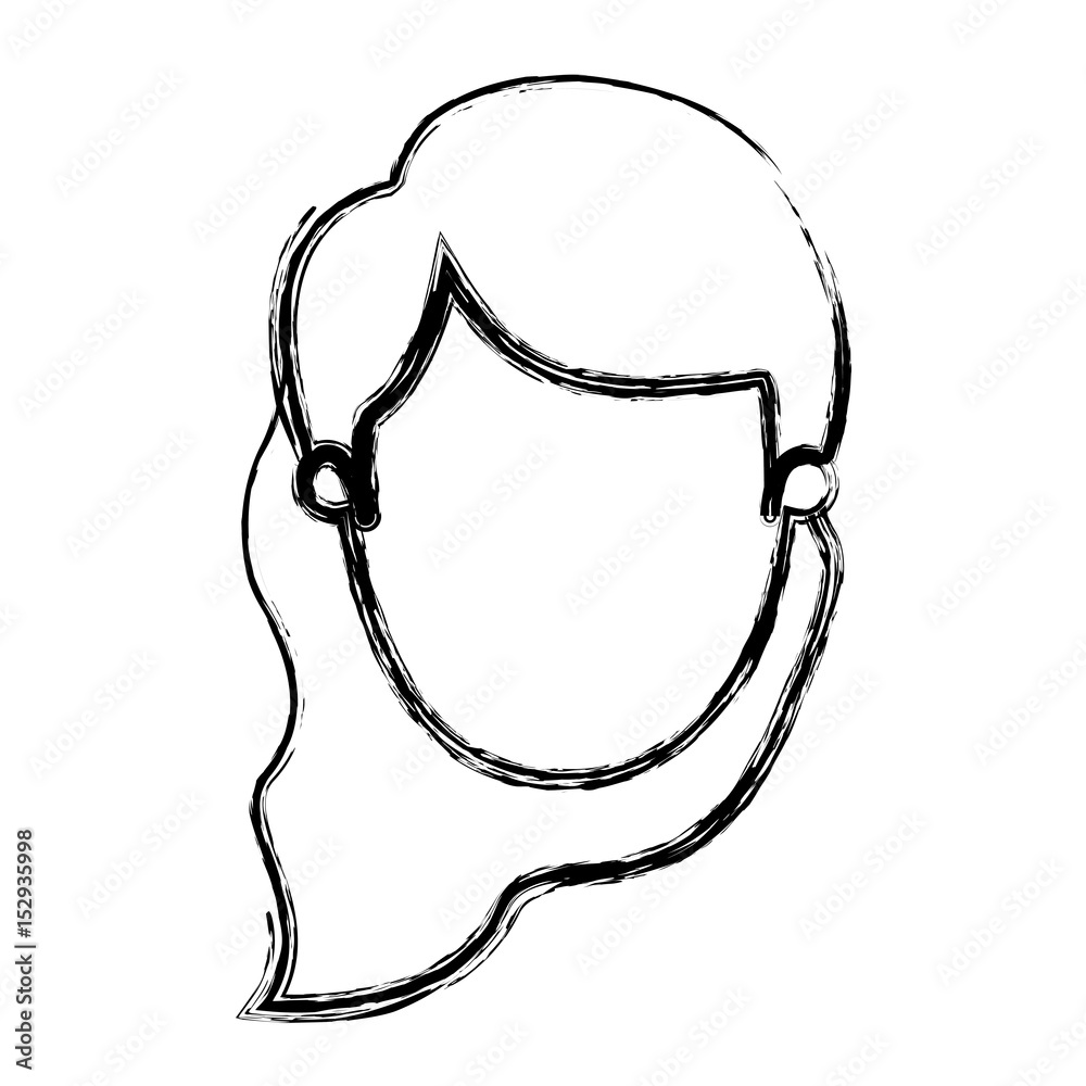 blurred silhouette caricature front view faceless woman with wavy side hair vector illustration blurred silhouette caricature front view faceless woman with wavy side hair vector illustration