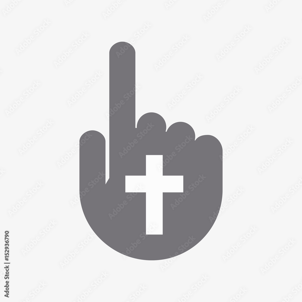 Isolated pointing hand with a christian cross Isolated pointing hand with a christian cross
