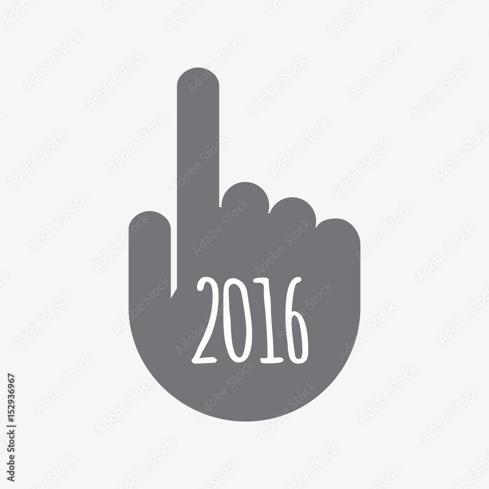 Isolated pointing hand with a 2016 sign Isolated pointing hand with a 2016 sign