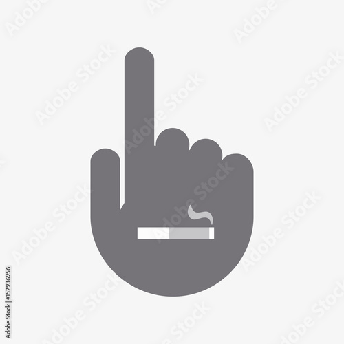 Isolated pointing hand with a cigarette