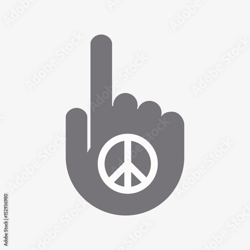 Isolated pointing hand with a peace sign