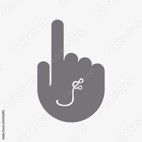 Isolated pointing hand with  an ebola sign