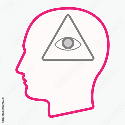 Isolated  head with an all seeing eye