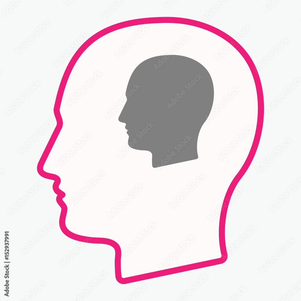 Isolated head with a male head Isolated head with a male head