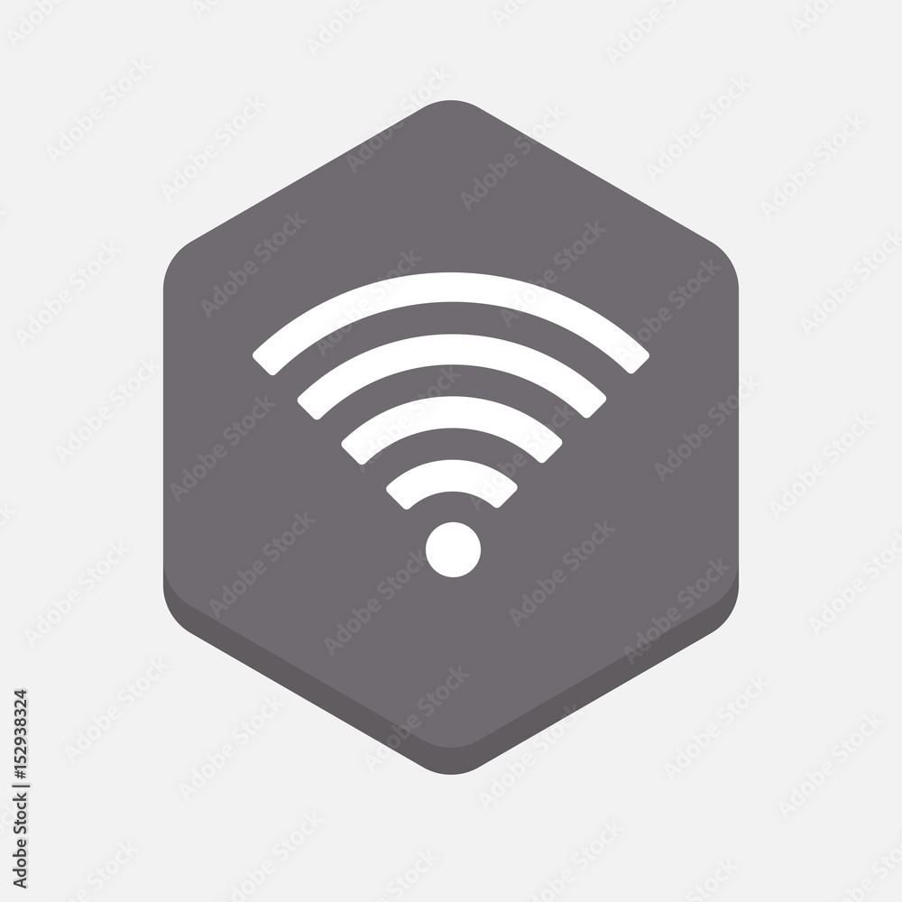 Isolated hexagonal signal with a radio signal sign Isolated hexagonal signal with a radio signal sign