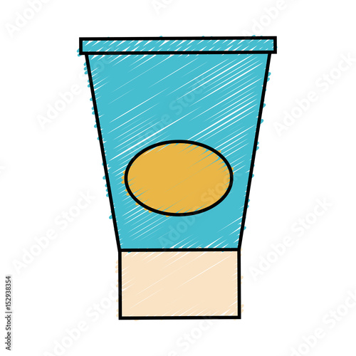 facial cream bottle icon over white background. colorful design. vector illustration
