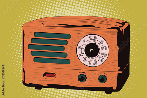 Vector stock illustration. Old radio