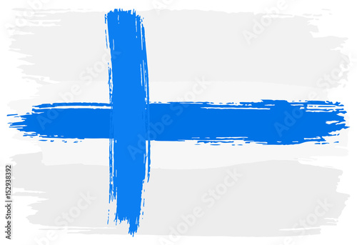 Flagge von Finnland mit Pinselstrichen gemalt 