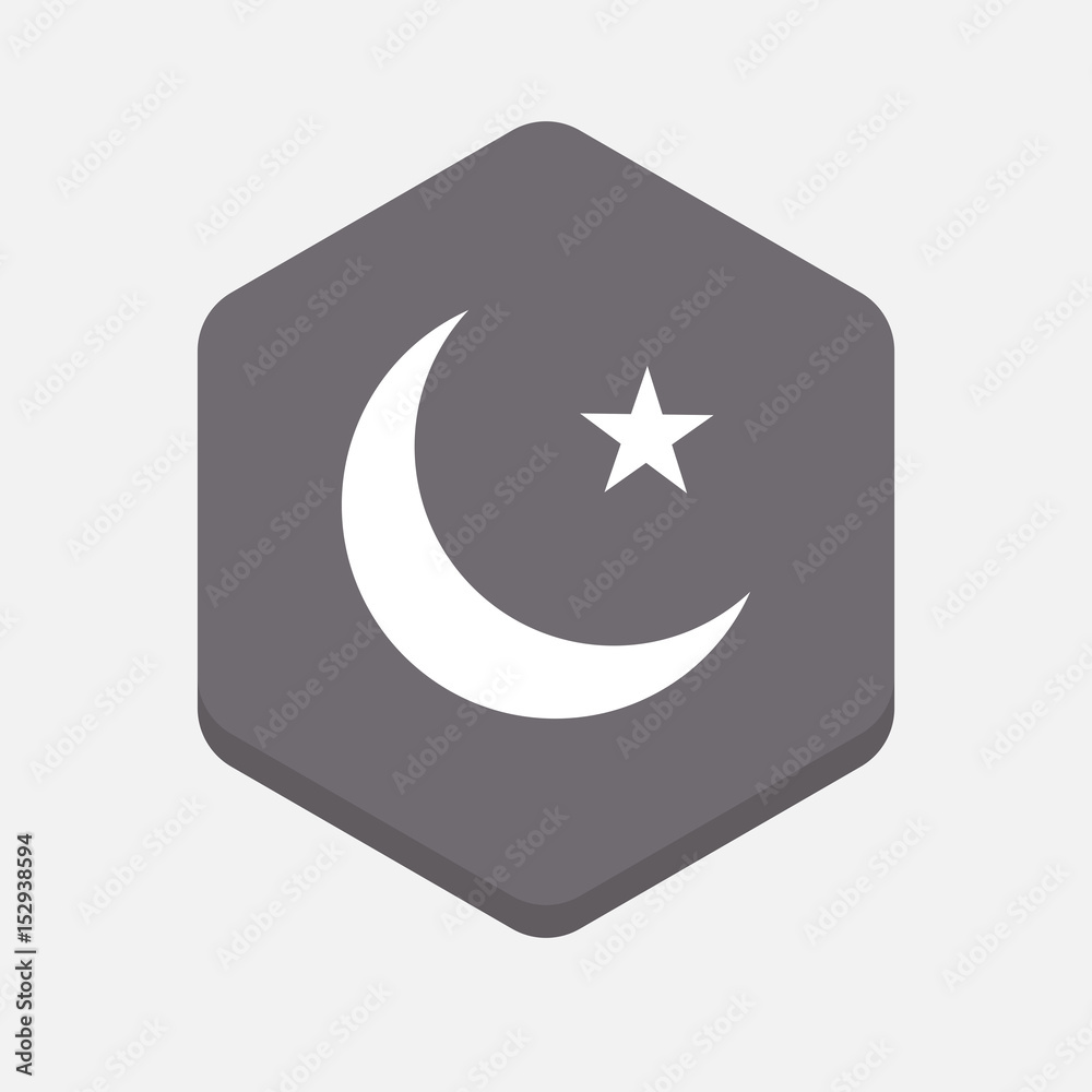 Isolated hexagonal signal with an islam sign Isolated hexagonal signal with an islam sign