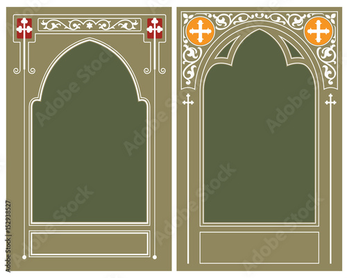 Vector template. Religious frame