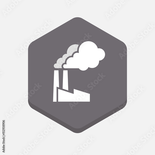 Isolated hexagonal signal with a factory