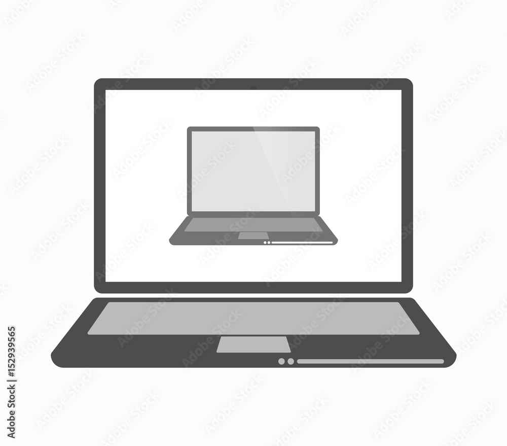 Isolated line art laptop with a laptop Isolated line art laptop with a laptop