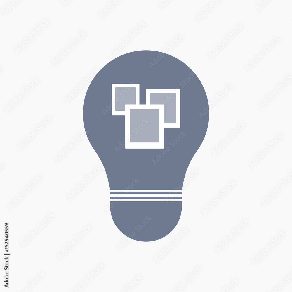 Isolated light bulb icon with a few photos Isolated light bulb icon with a few photos