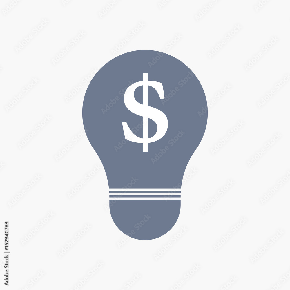 Isolated light bulb icon with a dollar sign Isolated light bulb icon with a dollar sign