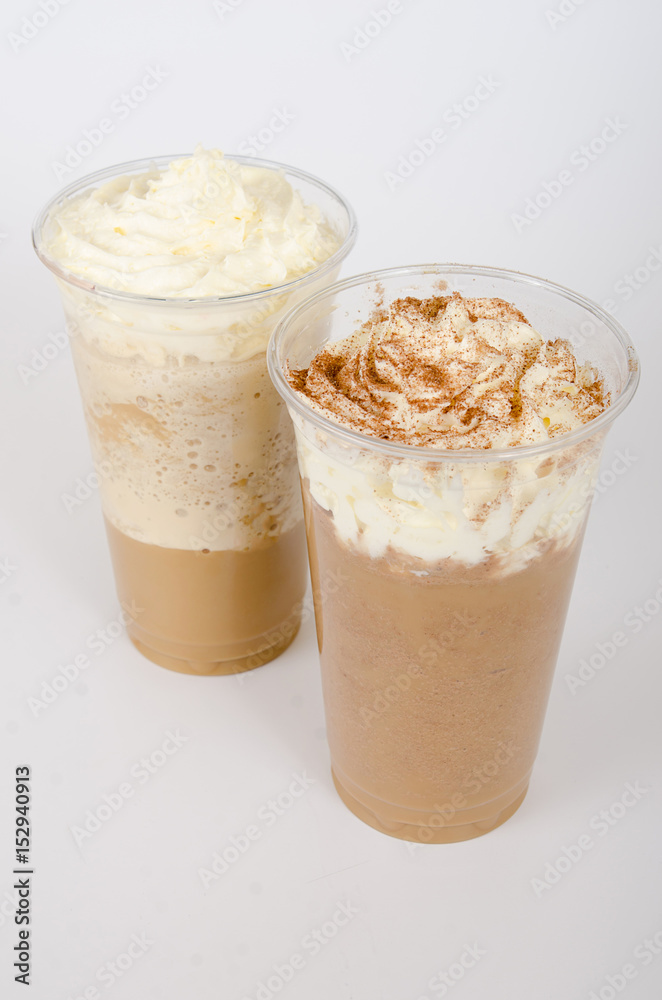 Mocha frappuccino on white background Mocha frappuccino on white background