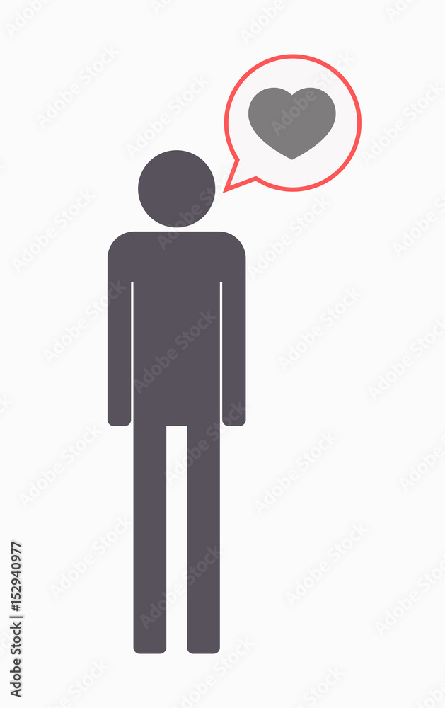 Isolated male pictogram with a heart Isolated male pictogram with a heart