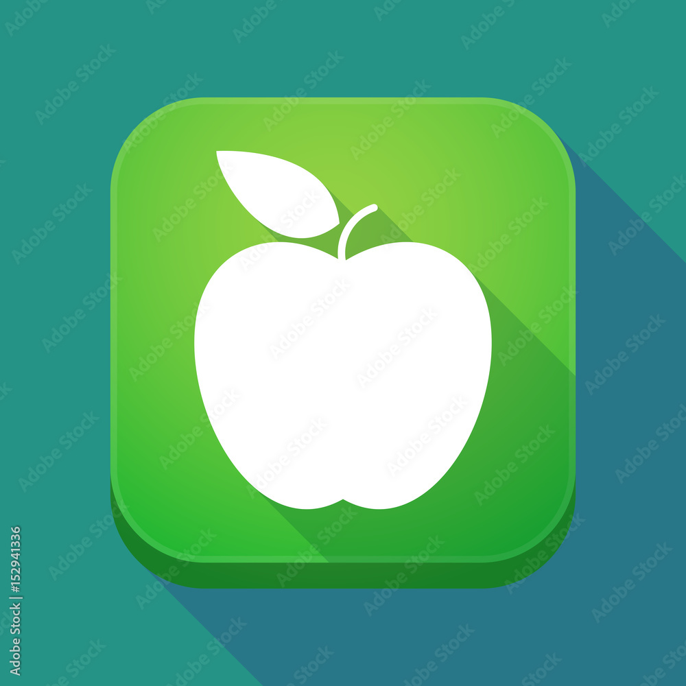 Long shadow app icon with an apple Long shadow app icon with an apple