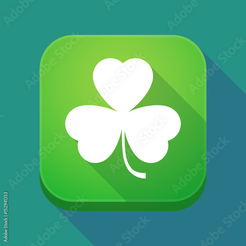 Long shadow app icon with a clover