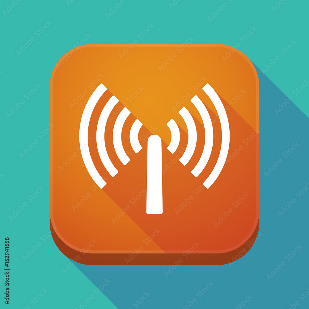 Long shadow app icon with an antenna Long shadow app icon with an antenna