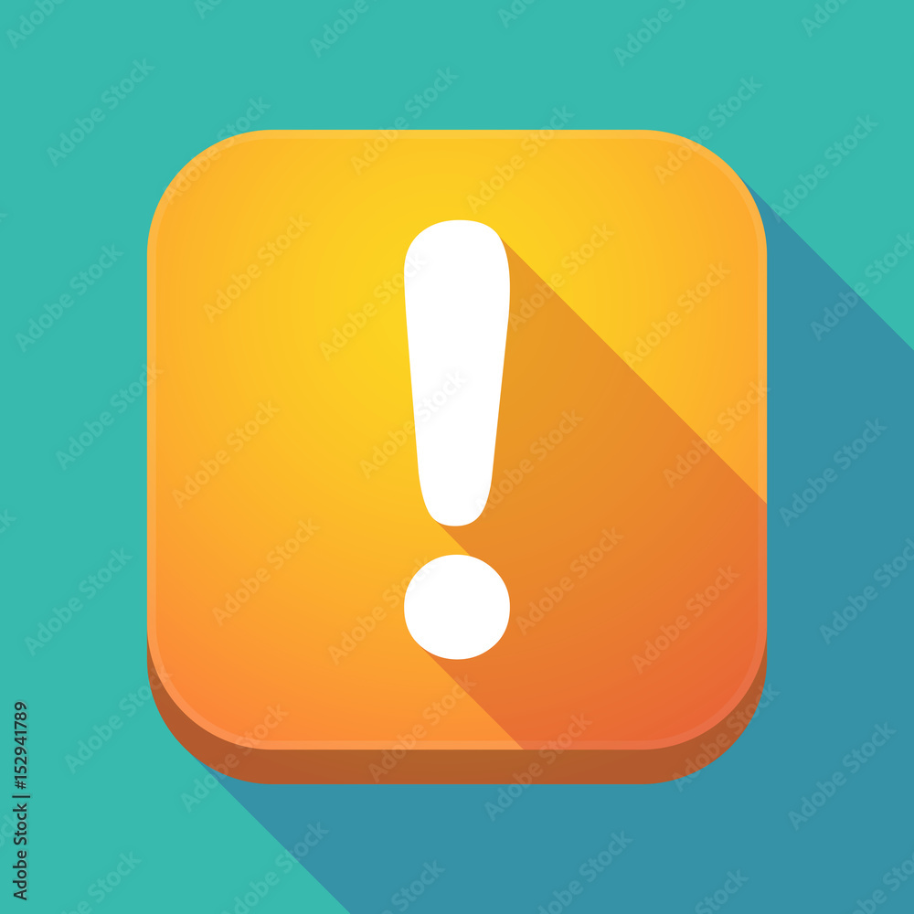 Long shadow app icon with an exclamarion sign Long shadow app icon with an exclamarion sign