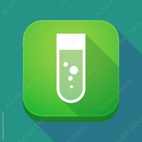 Long shadow app icon with a chemical test tube
